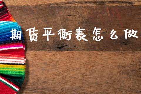 期货平衡表怎么做_https://www.gongyisiwang.com_道指_第1张