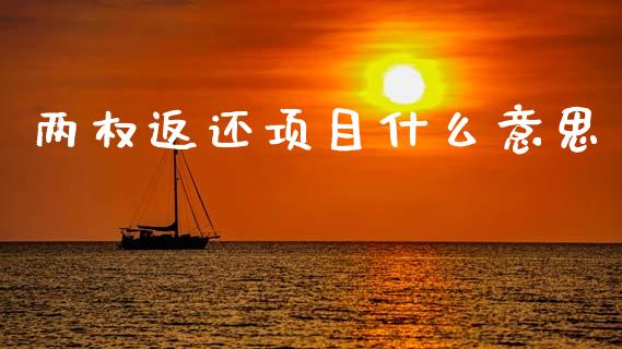 两权返还项目什么意思_https://www.gongyisiwang.com_焦炭期货手续费_第1张