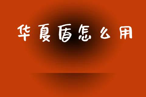华夏盾怎么用_https://www.gongyisiwang.com_焦炭期货手续费_第1张