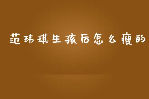 范玮琪生孩后怎么瘦的_https://www.gongyisiwang.com_广发期货手续费_第1张