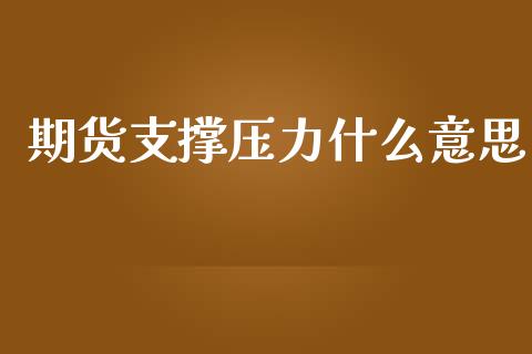 期货支撑压力什么意思_https://www.gongyisiwang.com_恒指期货_第1张