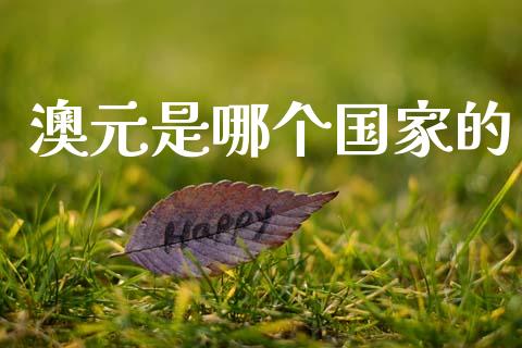 澳元是哪个国家的_https://www.gongyisiwang.com_股指期货_第1张