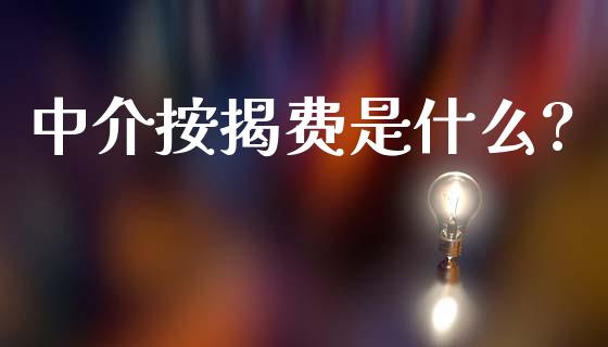 中介按揭费是什么?_https://www.gongyisiwang.com_原油期货_第1张