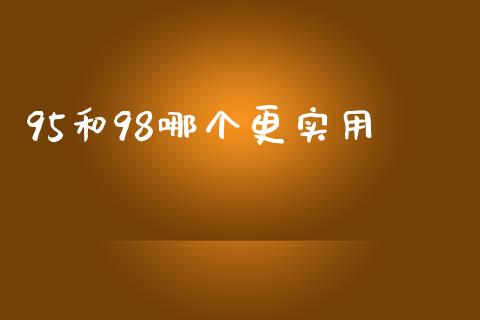 95和98哪个更实用_https://www.gongyisiwang.com_道指_第1张