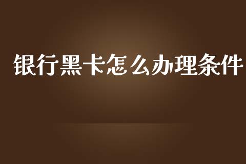 银行黑卡怎么办理条件_https://www.gongyisiwang.com_股指期货交易手续费_第1张