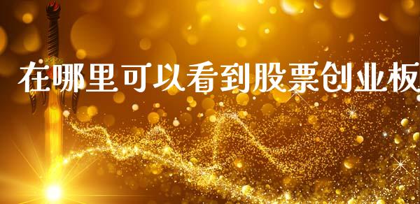 在哪里可以看到股票创业板_https://www.gongyisiwang.com_股指期货交易手续费_第1张