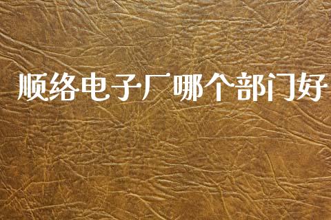 顺络电子厂哪个部门好_https://www.gongyisiwang.com_焦炭期货手续费_第1张