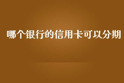 哪个银行的信用卡可以分期_https://www.gongyisiwang.com_恒指期货_第1张