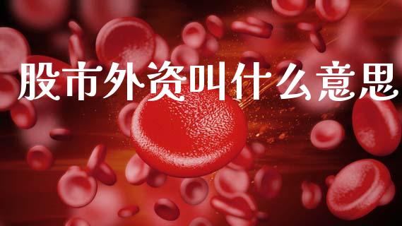 股市外资叫什么意思_https://www.gongyisiwang.com_道指_第1张