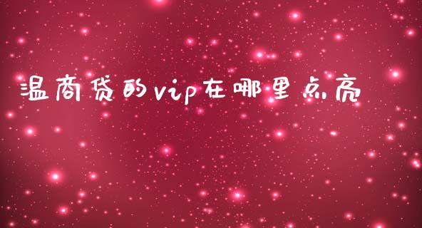 温商贷的vip在哪里点亮_https://www.gongyisiwang.com_广发期货手续费_第1张