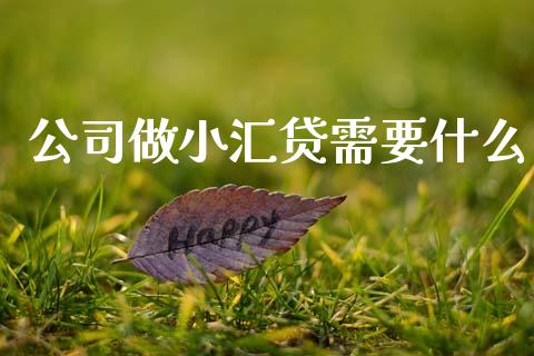 公司做小汇贷需要什么_https://www.gongyisiwang.com_恒指期货_第1张