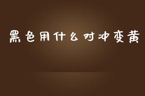 黑色用什么对冲变黄_https://www.gongyisiwang.com_恒指期货_第1张