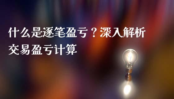 什么是逐笔盈亏？深入解析交易盈亏计算_https://www.gongyisiwang.com_焦炭期货手续费_第1张
