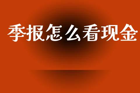 季报怎么看现金_https://www.gongyisiwang.com_焦炭期货手续费_第1张
