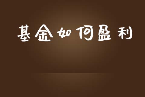 基金如何盈利_https://www.gongyisiwang.com_广发期货手续费_第1张