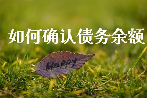 如何确认债务余额_https://www.gongyisiwang.com_恒指期货_第1张
