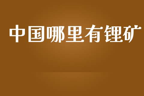 中国哪里有锂矿_https://www.gongyisiwang.com_广发期货手续费_第1张