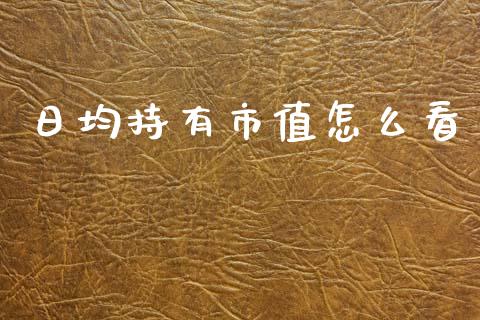 日均持有市值怎么看_https://www.gongyisiwang.com_广发期货手续费_第1张