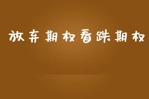放弃期权看跌期权_https://www.gongyisiwang.com_恒指期货_第1张