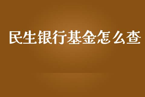 民生银行基金怎么查_https://www.gongyisiwang.com_焦炭期货手续费_第1张