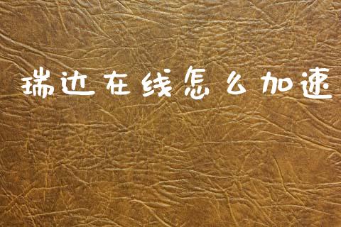 瑞达在线怎么加速_https://www.gongyisiwang.com_道指_第1张