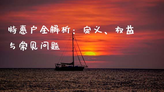 特惠户全解析：定义、权益与常见问题_https://www.gongyisiwang.com_焦炭期货手续费_第1张