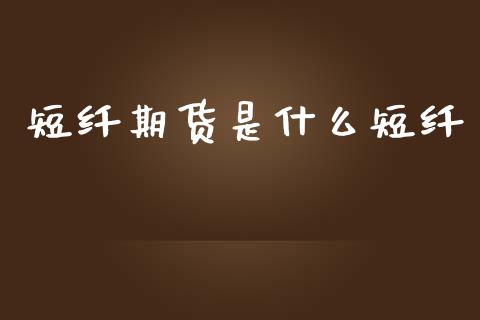 短纤期货是什么短纤_https://www.gongyisiwang.com_原油期货_第1张