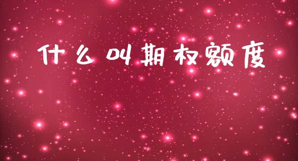 什么叫期权额度_https://www.gongyisiwang.com_恒指期货_第1张