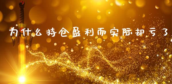 为什么持仓盈利而实际却亏了_https://www.gongyisiwang.com_股指期货交易手续费_第1张