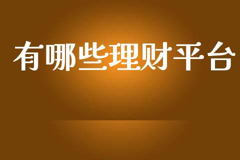 有哪些理财平台_https://www.gongyisiwang.com_原油期货_第1张