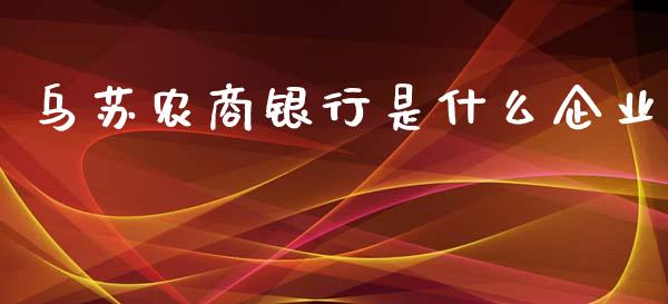 乌苏农商银行是什么企业_https://www.gongyisiwang.com_股指期货交易手续费_第1张
