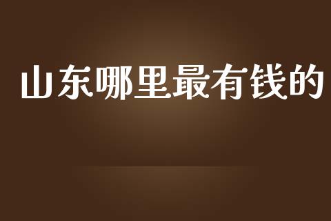 山东哪里最有钱的_https://www.gongyisiwang.com_道指_第1张
