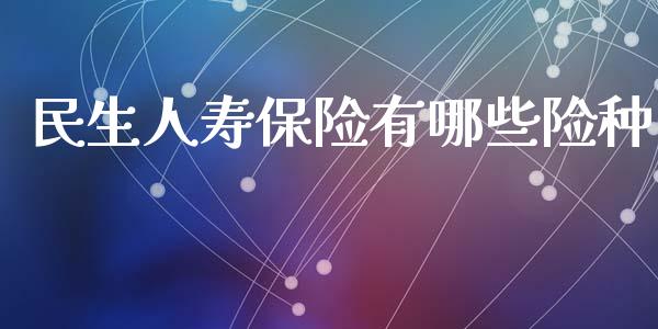 民生人寿保险有哪些险种_https://www.gongyisiwang.com_期货公司手续费排名_第1张