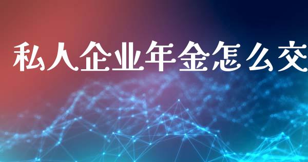 私人企业年金怎么交_https://www.gongyisiwang.com_股指期货交易手续费_第1张