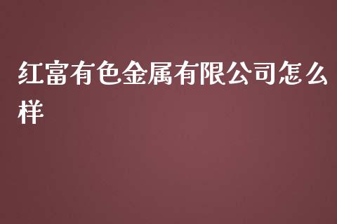 红富有色金属有限公司怎么样_https://www.gongyisiwang.com_股指期货_第1张