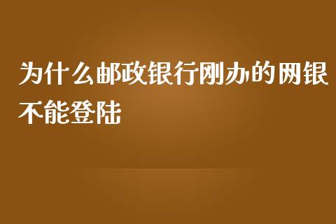 为什么邮政银行刚办的网银不能登陆_https://www.gongyisiwang.com_焦炭期货手续费_第1张