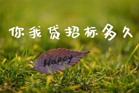 你我贷招标多久_https://www.gongyisiwang.com_广发期货手续费_第1张