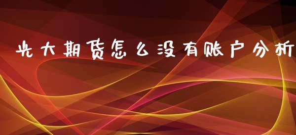 光大期货怎么没有账户分析_https://www.gongyisiwang.com_期货公司手续费排名_第1张