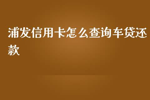 浦发信用卡怎么查询车贷还款_https://www.gongyisiwang.com_股指期货交易手续费_第1张
