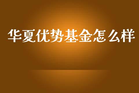 华夏优势基金怎么样_https://www.gongyisiwang.com_期货公司手续费排名_第1张