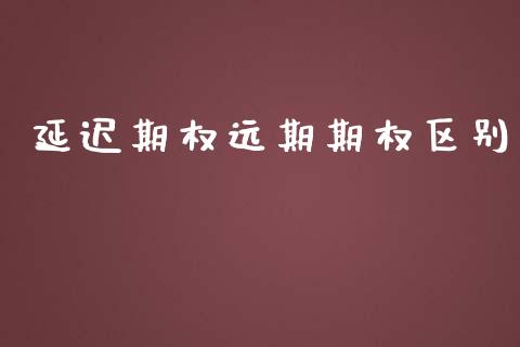 延迟期权远期期权区别_https://www.gongyisiwang.com_股指期货_第1张