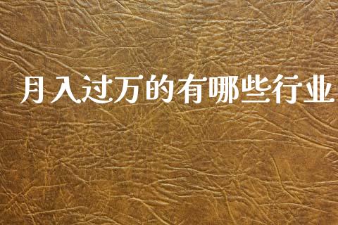 月入过万的有哪些行业_https://www.gongyisiwang.com_广发期货手续费_第1张