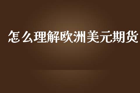 怎么理解欧洲美元期货_https://www.gongyisiwang.com_恒指期货_第1张