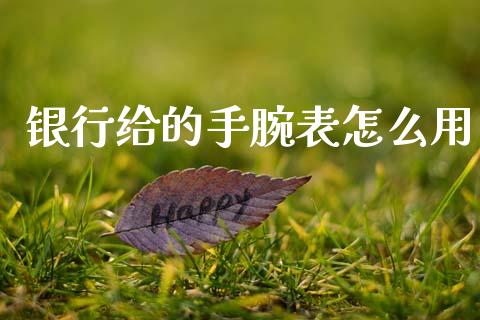 银行给的手腕表怎么用_https://www.gongyisiwang.com_广发期货手续费_第1张