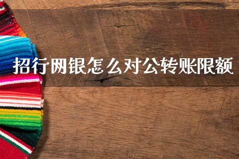 招行网银怎么对公转账限额_https://www.gongyisiwang.com_广发期货手续费_第1张