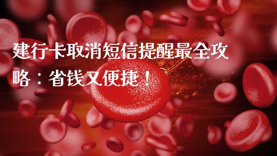 建行卡取消短信提醒最全攻略：省钱又便捷！_https://www.gongyisiwang.com_股指期货_第1张
