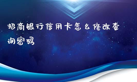 招商银行信用卡怎么修改查询密码_https://www.gongyisiwang.com_恒指期货_第1张