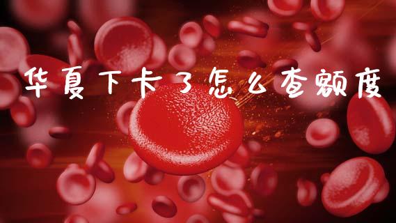 华夏下卡了怎么查额度_https://www.gongyisiwang.com_焦炭期货手续费_第1张