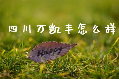 四川万凯丰怎么样_https://www.gongyisiwang.com_原油期货_第1张