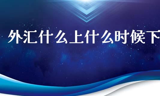 外汇什么上什么时候下_https://www.gongyisiwang.com_期货公司手续费排名_第1张